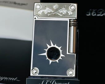 Briquet ST Dupont Ligne 2 Noir Et Argent Collection Limitée Cadeau Homme