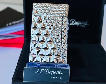 Briquet St Dupont Cristal Argenté Ligne 2 Ping 1:1 Briquet de luxe de haute qualité Collection limitée homme Cigare