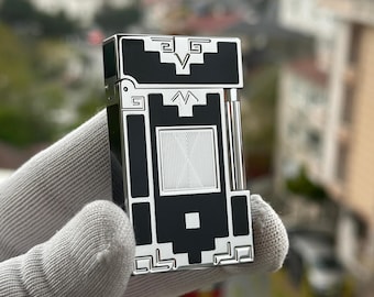 Briquet S.T.Dupont Ligne II Noir et Argent Collection Homme Réplique 1:1 Cadeau de haute qualité