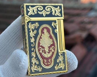 Briquet St Dupont Noir Or Rouge vintage Plaqué Or Ligne II Édition Limitée 1:1 Haute qualité Collection Cadeau Homme Cigare
