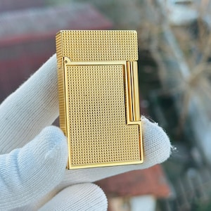 St Dupont Lighter Gold Plated Ligne 2 Paris High quality 1:1 Replica Kutulu Ve Sertifikalı Collection Luxury Man Gift
