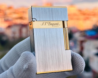 Briquet St Dupont Paris Ligne II : cadeau de luxe en argent et or