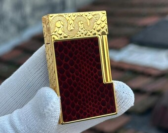 Briquet Ligne 2 Dupont fait main Snake Or laqué palladium, édition limitée