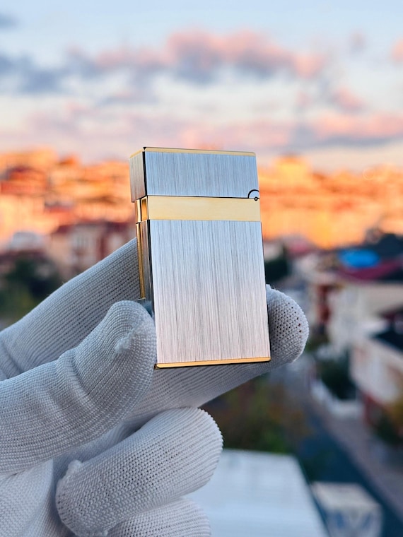 St Dupont Paris Ligne II Lighter: Silver & Gold Luxury Gift - Etsy