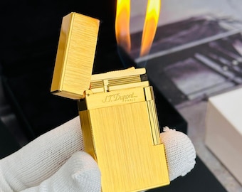 Briquet St Dupont Double Flamme Or Ligne 2 Paris Haute qualité 1:1 Kutulu Ve Sertifikalı Cadeau de luxe