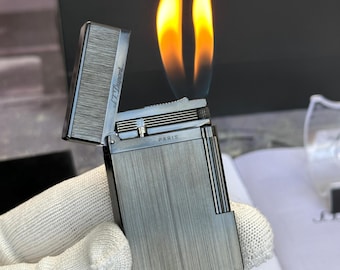 Briquet St Dupont noir mat double flamme Ligne 2 Paris haute qualité 1:1 Kutulu Ve Sertifikalı Cadeau de luxe