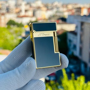 St Dupont Lighter Black and Gold Ligne II 11703 1:1 High quality Replica Limited Man Gift Collection Cigar