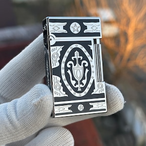 S.T.Dupont Feuerzeug Schwarz Silber Ligne II Man Kollektion 1:1 Replika Hohe Qualität