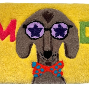 Mood Tufted Mat Rug, Handmade Tufted Rug, Custom Tufted  Mat, Tufting Hand  Rug, Tufting Rug, Dog Tufted Mat Rug,