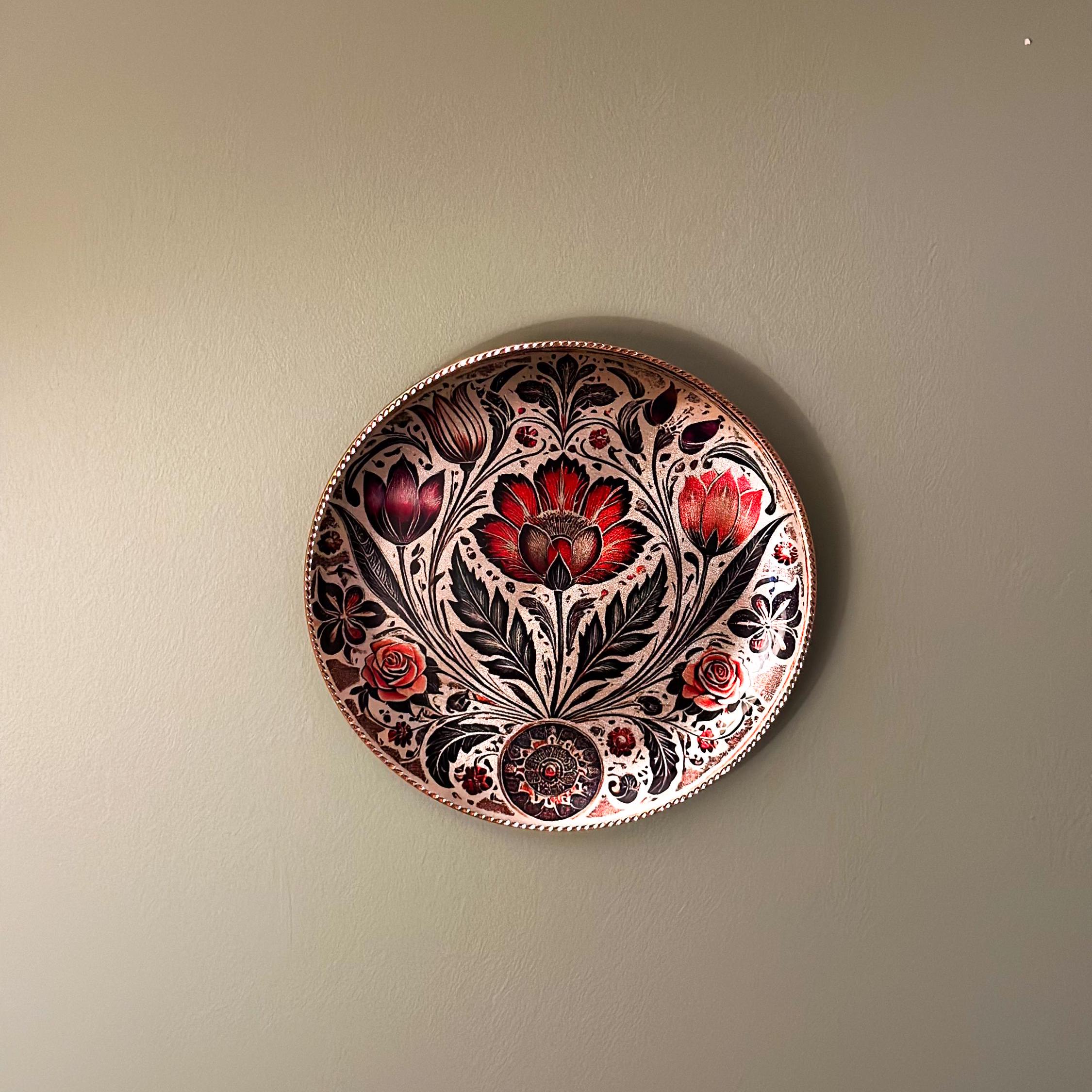 手作りの彫刻銅板：トルコの花の芸術装飾 - Etsy 日本