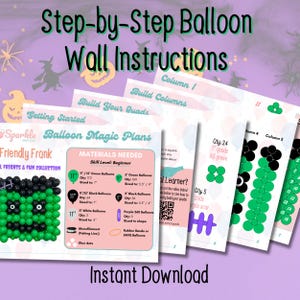 Halloween Balloon Wall Plan Tutorial | Blueprint Pattern & Schematic How To for Monster Balloon Garland