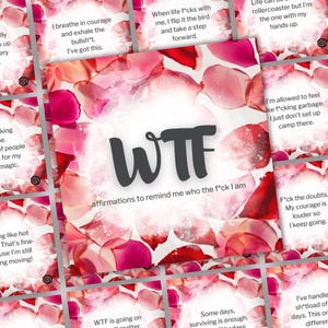 WTF Affirmationskarten | 44 druckbare Affirmationen für Frauen | Selbstfürsorge druckbar | Motivierende Karten | Positive Affirmationen |
