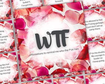 WTF 44 Sweary Affirmation Cards for Midlife Women | Printable PDF |  Empowerment Quotes | Motivational Cards | Midlifer Merch