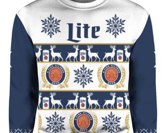 Miller Lite Christmas Sweater - Etsy 