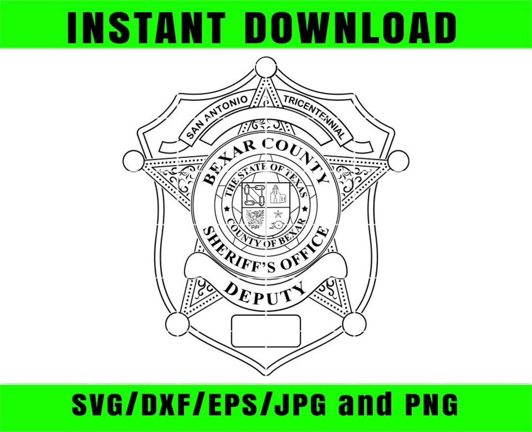 Bexar County Texas Deputy Sheriff Badge Blank Laser Cutting, Laser ...