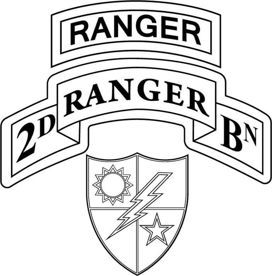 2nd Ranger Bn Black and White Vector File, Svg Dxf File for Laser ...
