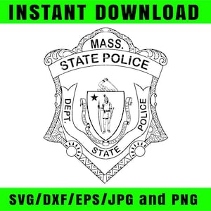 Massachusetts State Police Vector svg for laser cutting, engraving, Cricut cut file, cnc router file, EZ Cad
