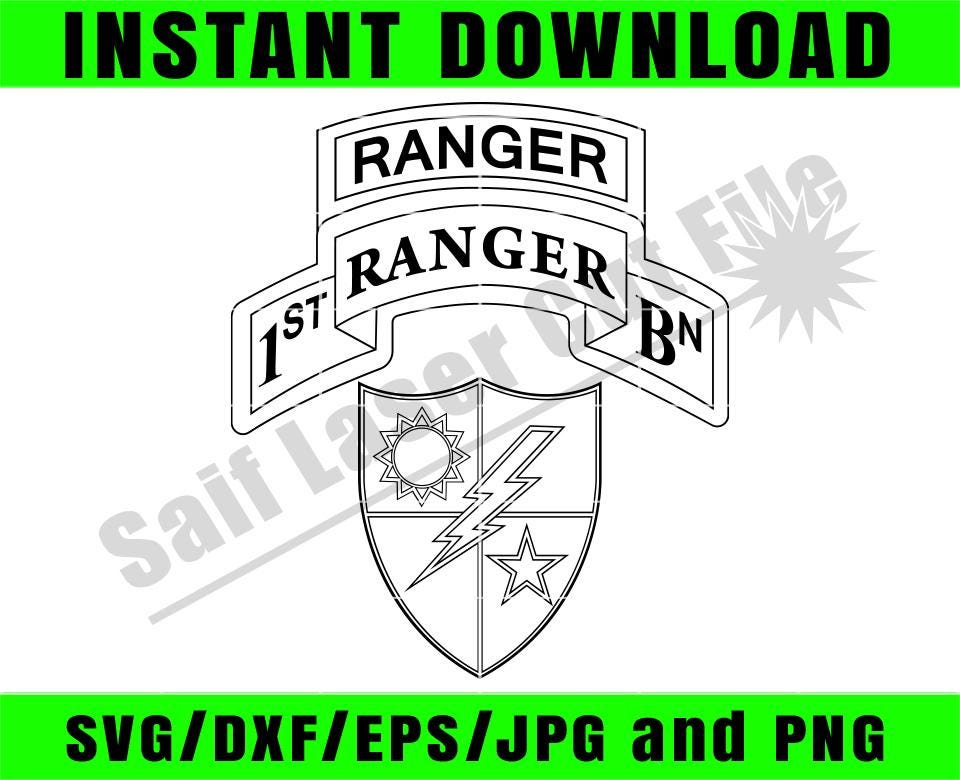 1st Ranger Bn Svg Insignia Vector Black White Dxf Patch Cricut Vinyl - Etsy