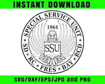 Unidad de Servicio Especial con insignia redonda Eagle sd rc fres bay rcd. Corte láser, grabado láser, archivo de corte Cricut, archivo para fresadora CNC, archivo EZ Cad.