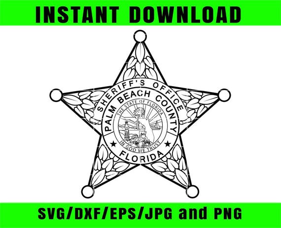 Palm Beach County Sheriffs Office Svg Florida Black White Vector