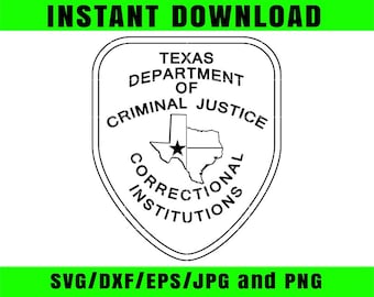 Texas Dept. of Criminals Justice Correctional Institution Patch Badge vector file, laser cutting, laser engraving, Cricut, cnc router EZ Cad