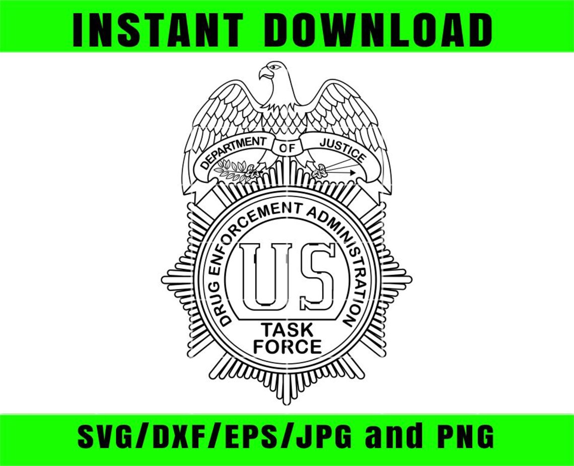 DEA Badge, Drug Enforcement Administration, Task Force Badge, Vector ...