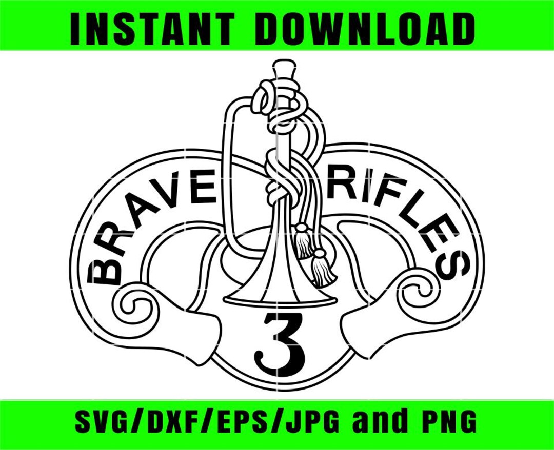 U.S. Army 3rd Cavalry Regiment Svg Brave Rifles Insignia Vector Patch ...