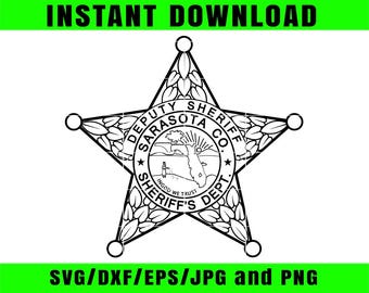 サラソタ郡副保安官バッジ、ベクター SVG DXF ファイル - Etsy 日本