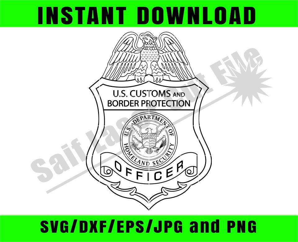 CBP Officer SVG Badge, Customs and Border Protection Officer, Homeland ...