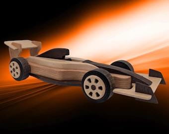 Formula One Toy Car Handcrafted | Rolling Child's Racer Playtime