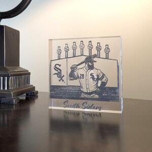 Hand Carved Chicago White Sox Wood Sign: Baseball Fan Gift