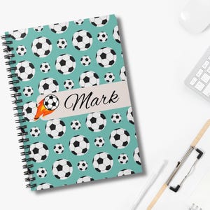 Personalized Soccer Spiral Notebook, Football Journal, Custom Gift for Athletes, Back to School Supplies, Personalized Gift, Gifts for Him