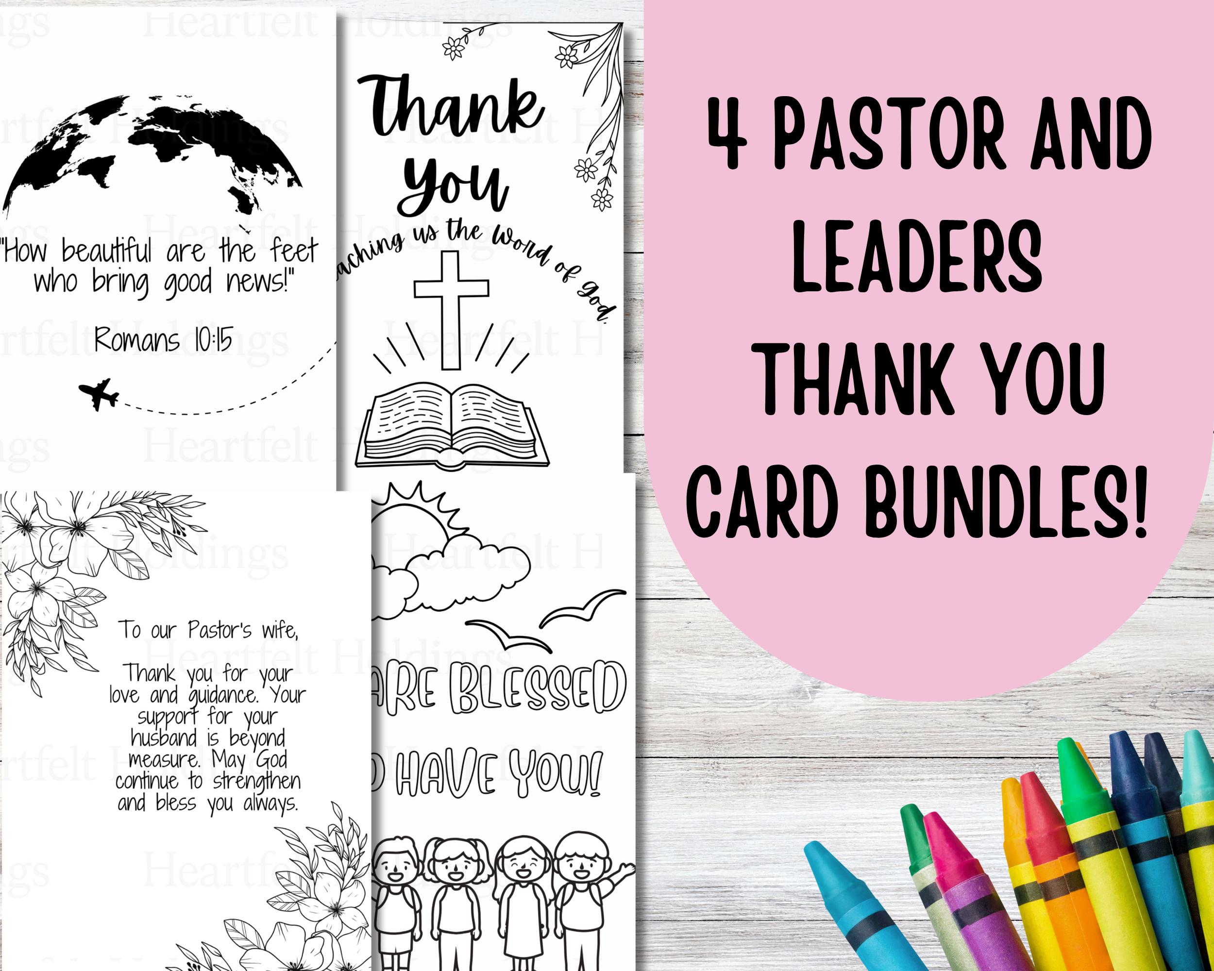 printable pastor appreciation cards: color-in diy thank you (pdf