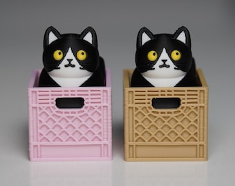 Black Tuxedo Cat Clicker Fidget Toy: ASMR Anxiety Relief