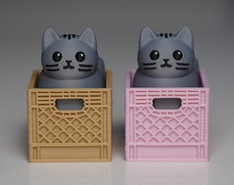 Juguete antiestrés con clicker de gato gris / ASMR, alivio de la ansiedad