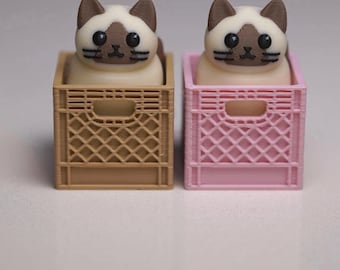 Juguete antiestrés con clicker de gato siamés: ASMR para aliviar la ansiedad