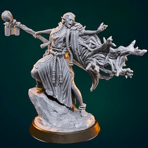 Female Warlock Mage Miniature | DnD Mini Figures for Tabletop RPG | Resin Mini Sorceress for Dungeons and Dragons, Pathfinder, TTRPG, 5e