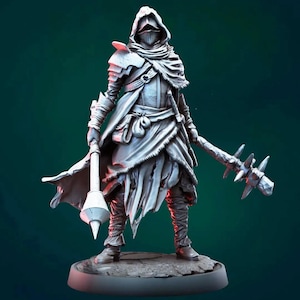 Nomad Knight Miniature | 3D Printed DnD Figure for Tabletop RPGs | Unpainted Paladin Mini for Dungeons and Dragons, Pathfinder, TTRPG Hero