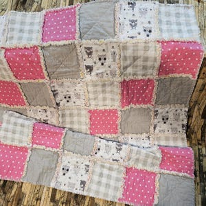 Infant/Toddler Rag Quilt, baby blanket, gift, bears