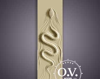 Snake Snake Carving Wildlife Decor CNC Engraving Wooden Art Coiled Snake STL Files Wall Decor Artcam Aspire Animal Engraving Reptile Art