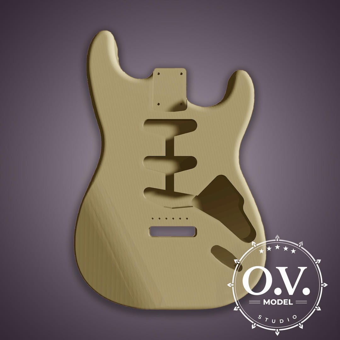 Guitar STL Model Music Art Instrument Design CNC Carving Artcam Aspire ...