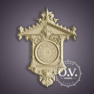 Reloj de pared Fresado CNC Decoración de pared Tallado de madera Archivos STL Artcam Aspire Tallado en relieve Modelo 3D Reloj decorativo