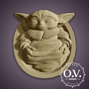 Décoration en bois de maître Yoda Star Wars, art mural, fraisage CNC, fichiers Artcam Aspire Design, sculpture 3D, maître Jedi, cadeaux geek, décoration de film, conception CNC