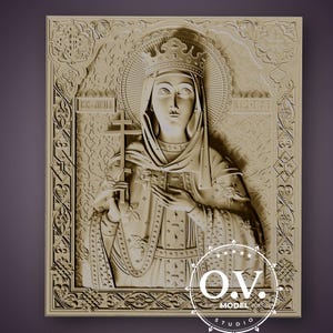 Saint Irene STL, holy martyr CNC, religious carving, saint icon, Christian gifts, sacred engraving, church decor, religious art, Artcam