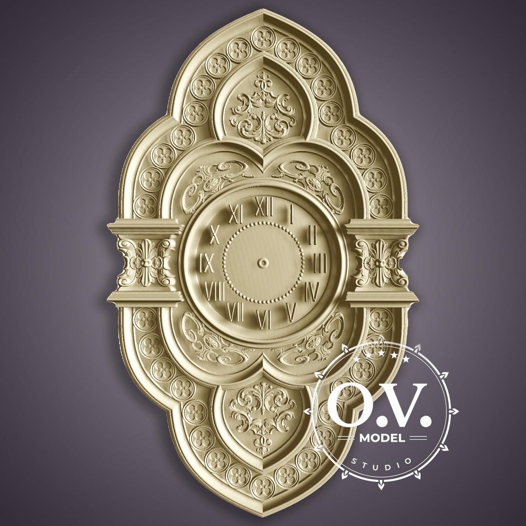 Clock With Patterns CNC Engraving Wall Clock Artistic Decor Patterned ...