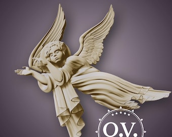 angel stl, celestial carving, religious art cnc, holy decor, spiritual engraving, angelic wall art, memorial plaque cnc, angel decor, Artcam