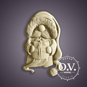 Christmas Gnome Festive Decor CNC Files Artcam Aspire STL Model Wooden Craft 3D Engraving