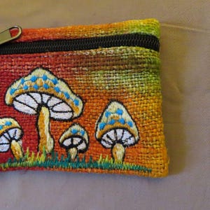 Porte-monnaie champignon - Petite pochette à fermeture éclair - Rouge
