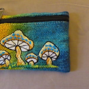 Carteira de moedas de cogumelo – Bolsa pequena com zíper - Vermelho