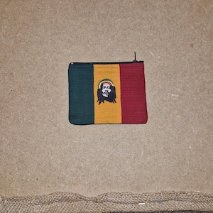 Bob Marley inspirierte Hanf Münzgeldbörse - Kleine Rasta Reißverschlusstasche
